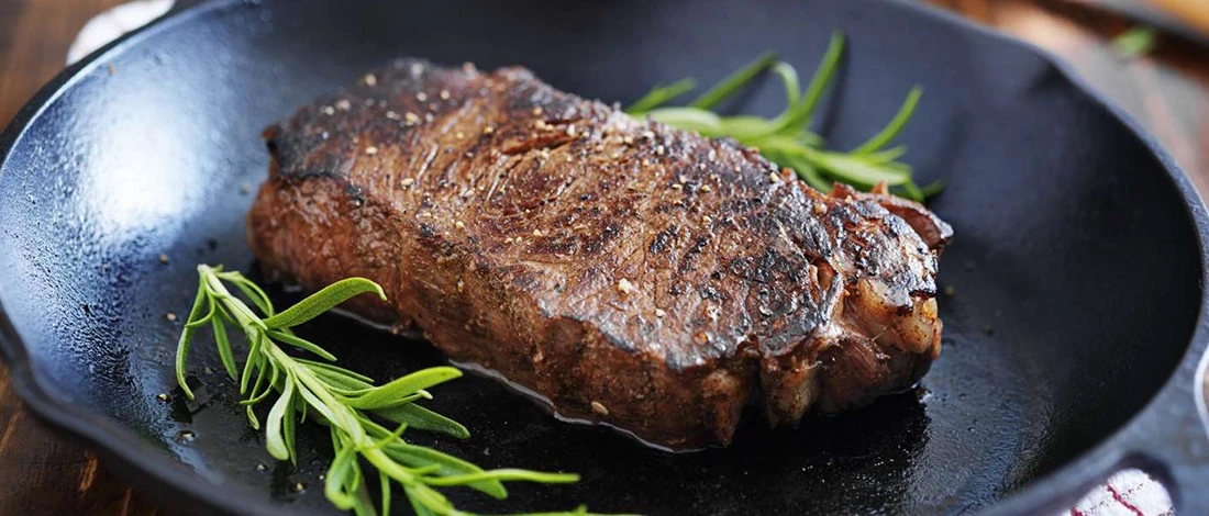 A delicious sirloin tip side steak on a pan