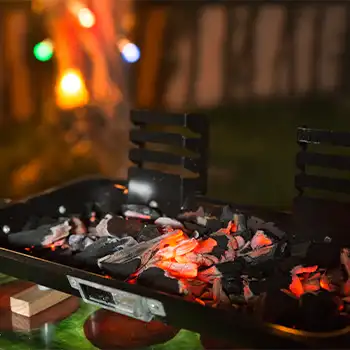 a photo of a charcoal grill with direct and indirect heat