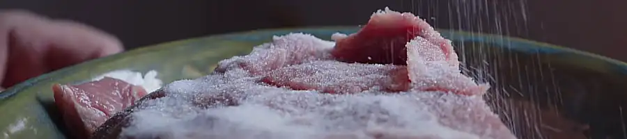 picture of meat poured with salt