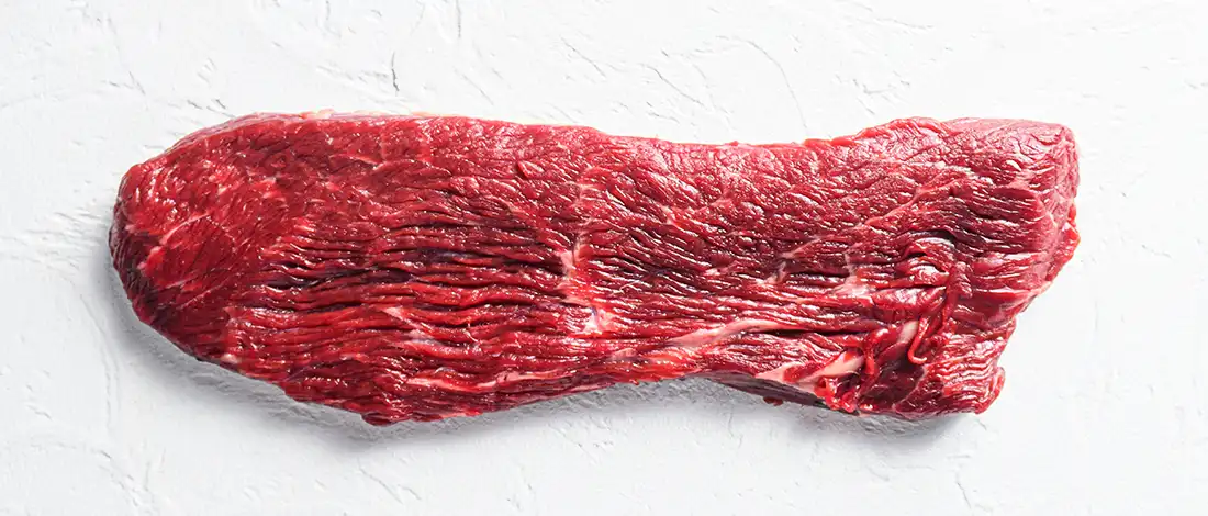 bottom sirloin steak on a white background