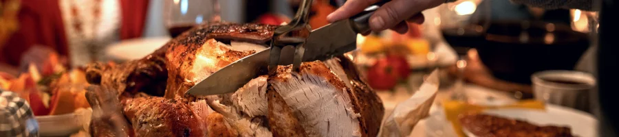 Turkey being cut