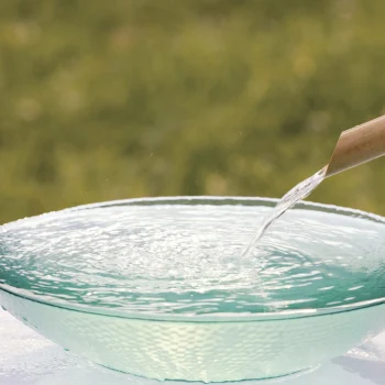 Cold water in a bowl