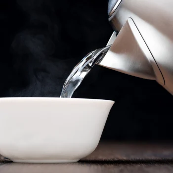 Hot water in a bowl