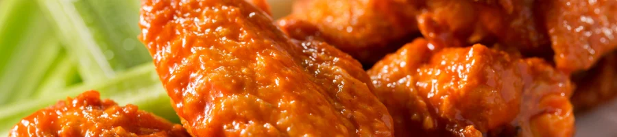 Chicken wings covered with sauce