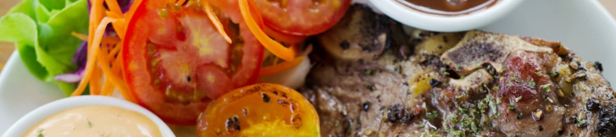 T-bone steak with a side dish