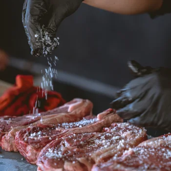 Seasoning the steak