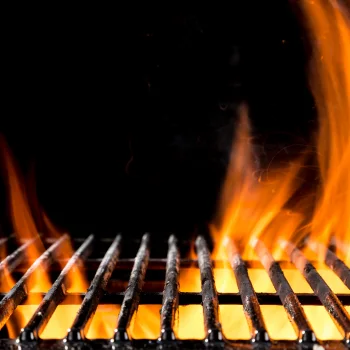Fire on a grill grates