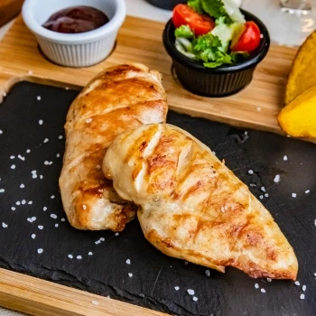 A perfectly cooked chicken breasts