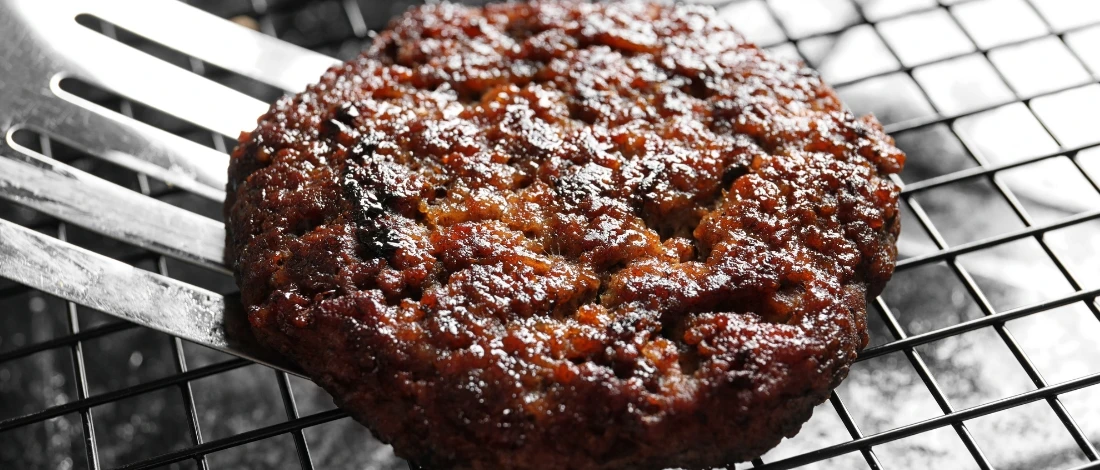 A hamburger meat sitting out on room temperature