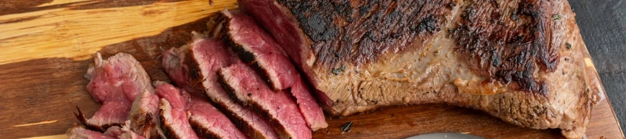 Air Fryer Tri-Tip Steak: top view