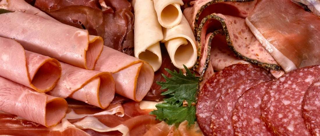 A close up shot of cold cuts