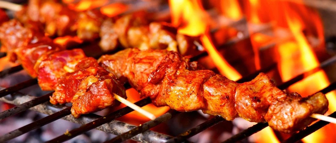 A delicious barbeque grilling on a fire