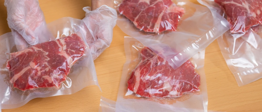 The meat are placed in an air tight plastic