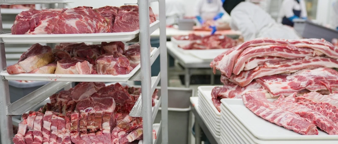 The meats are laid on a tray