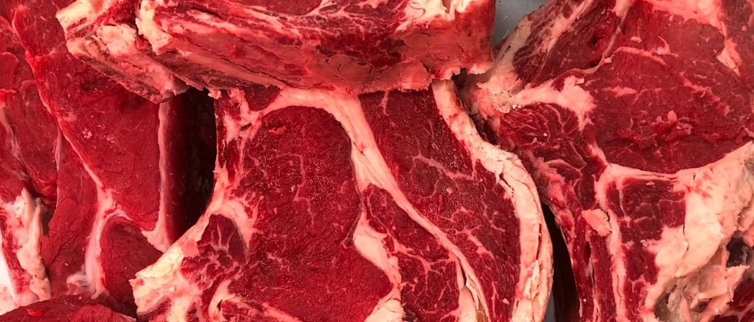 A close up shot of raw beef