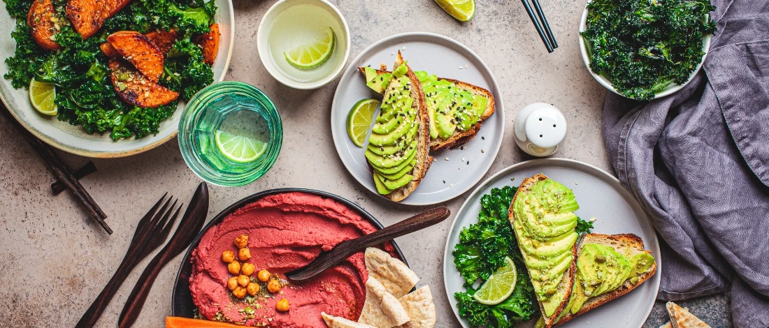 A top view of vegan diet