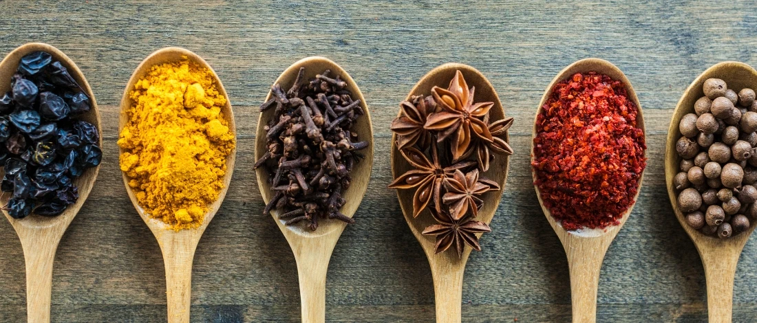 A tablespoon of different Indian flavors