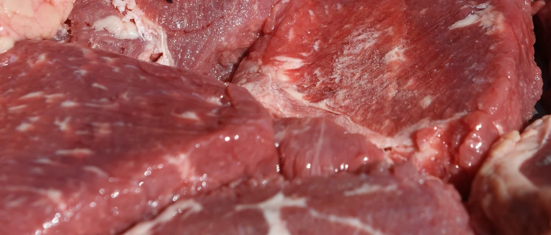 A close up shot of raw meat