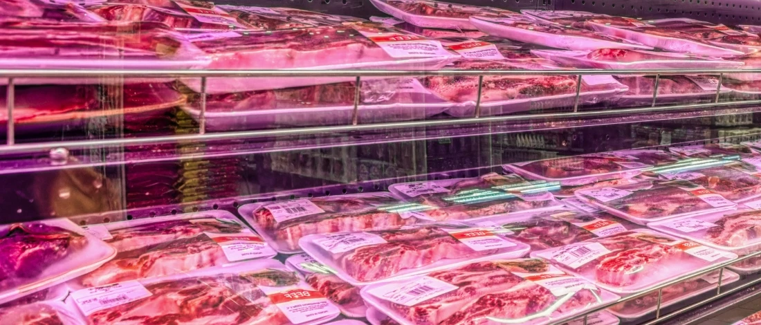 A various meat in the chiller