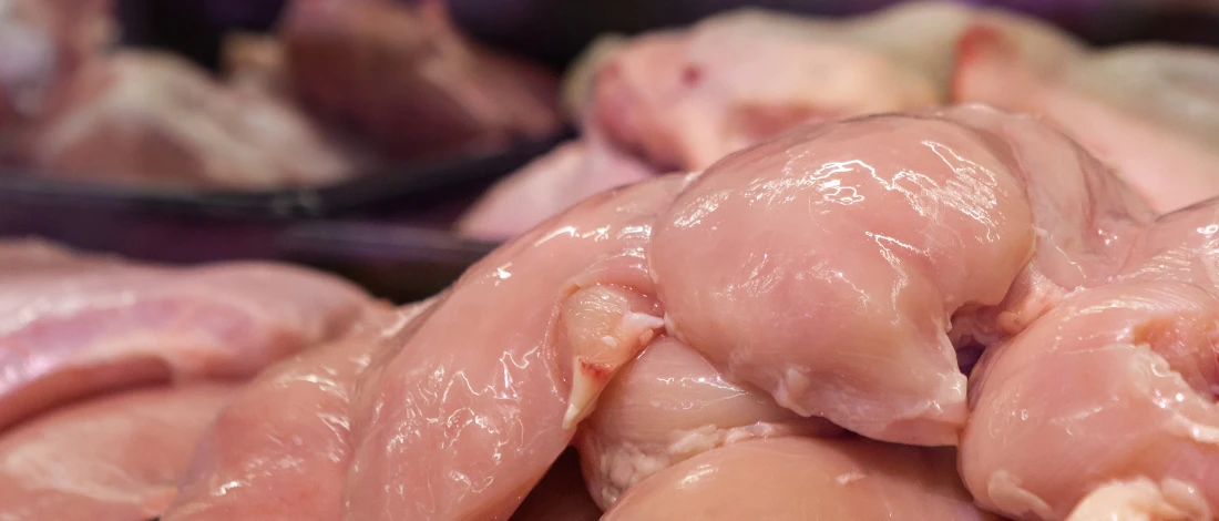 Listeria on the meat laying on the table