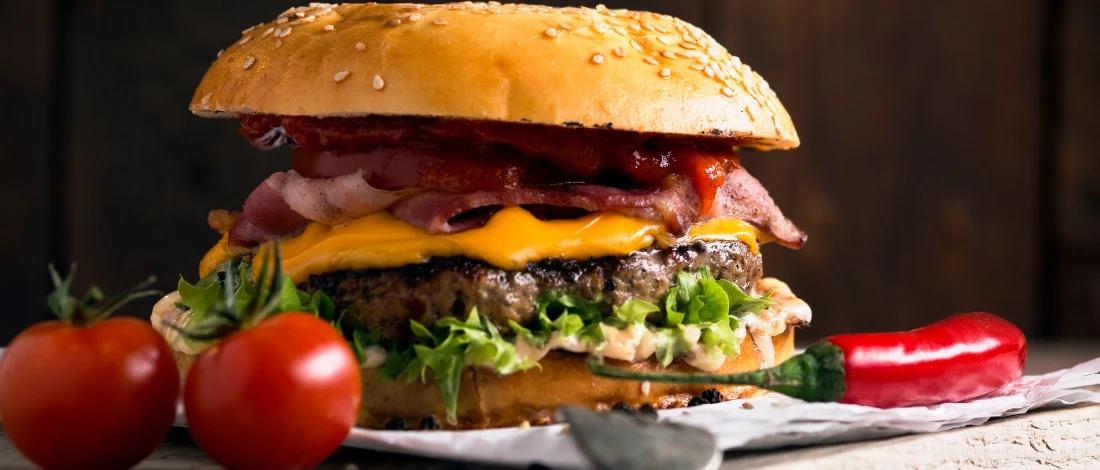 A delicious beef burger