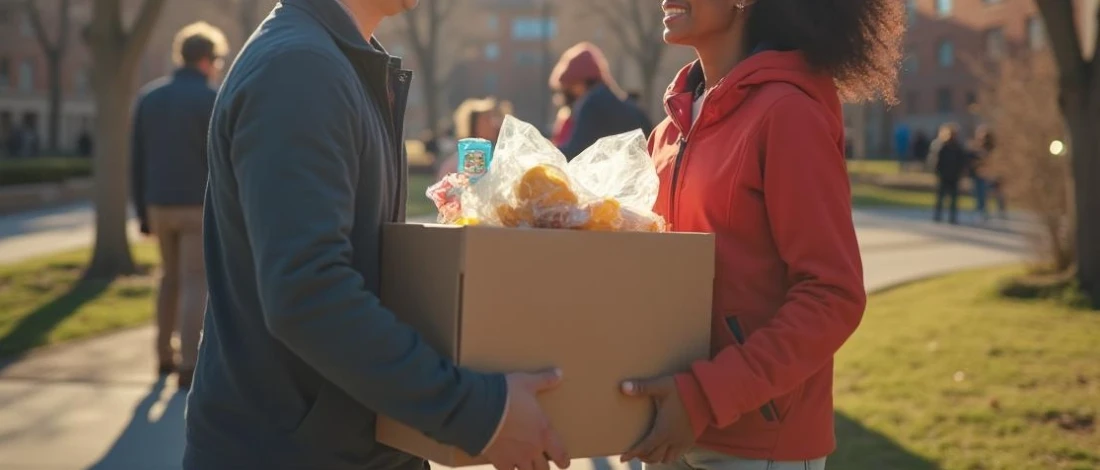 A person having a generous donation to people