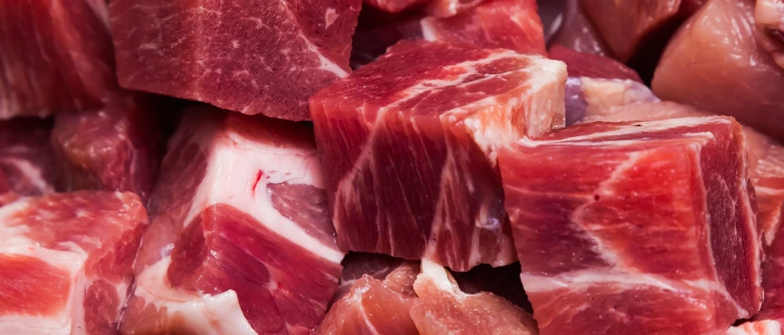 A close up shot of fresh red meat