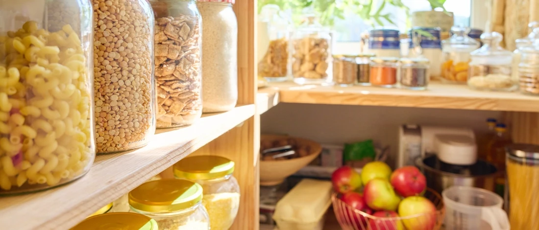 A full packed pantry at home