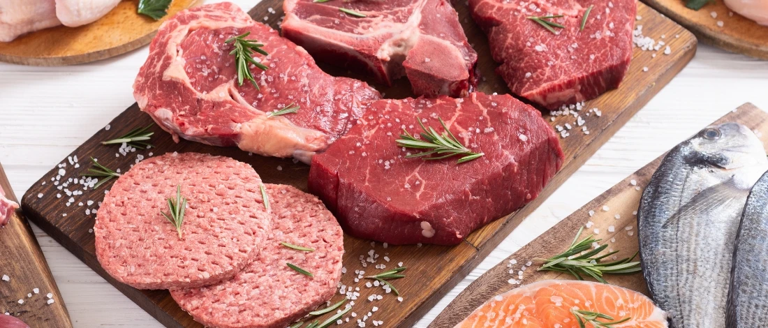 A slice of different meat