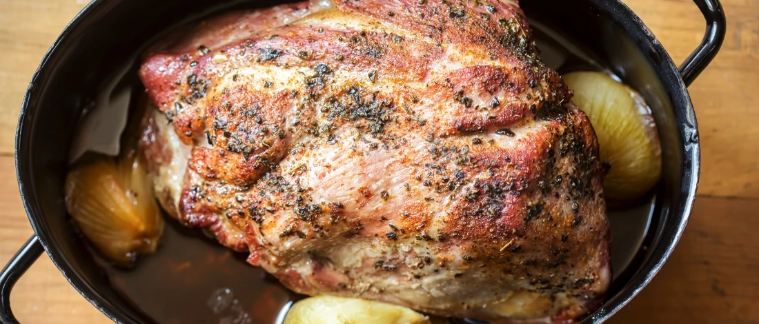 A delicious and perfectly cooked pork shoulder