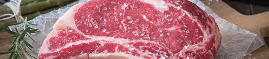 The raw beef slices with fine texture and color