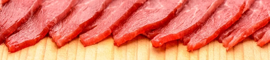 A beef meat in thin slices