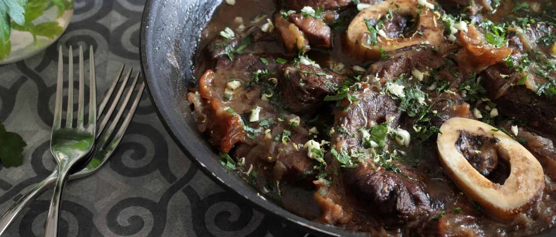A delicious braised steak served on a plate