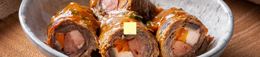A delicious rolled steak