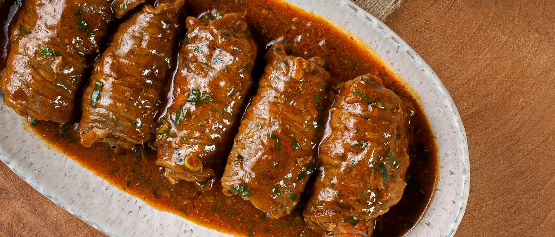 A delicious Italian steak braciole