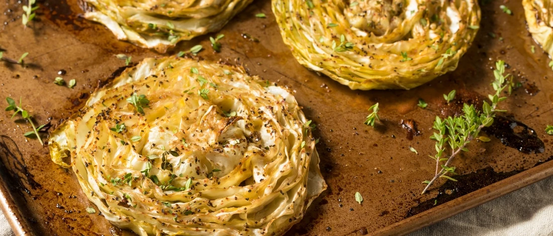 A healthy and delicious cabbage steak