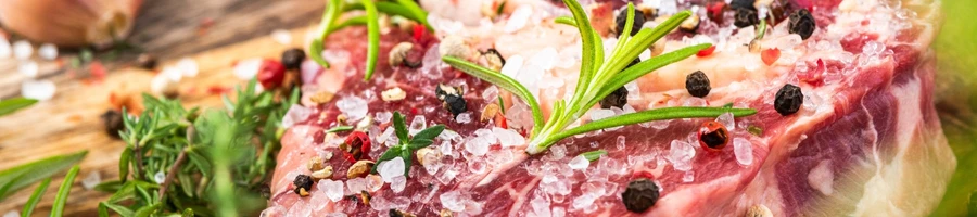 A seasoned meat with herbs and spices