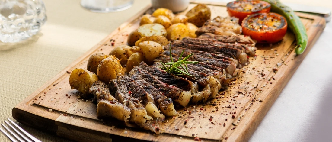 A mouthwatering broiled ribeye steak