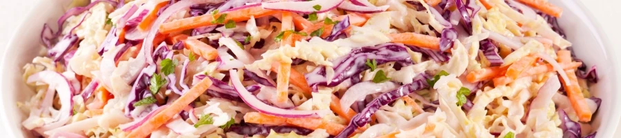 A bowl of creamy coleslaw