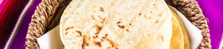 A stack of warm tortillas