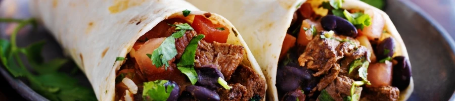 Two pieces of delicious burritos