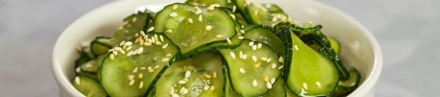 A bowl of Japanese cucumber salad