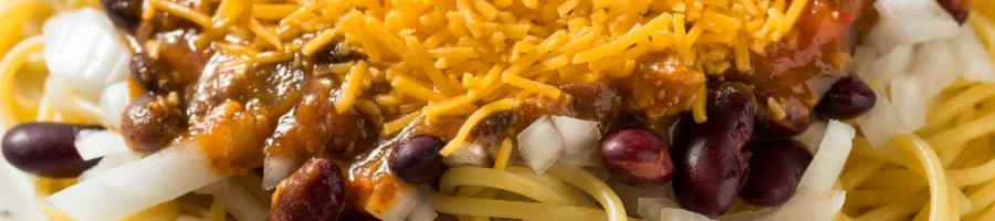 Close up shot of chili mac