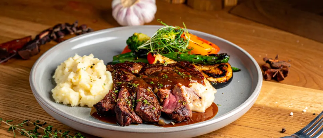 Ultimate Garlic Steak Sauce prepared on a dining plate
