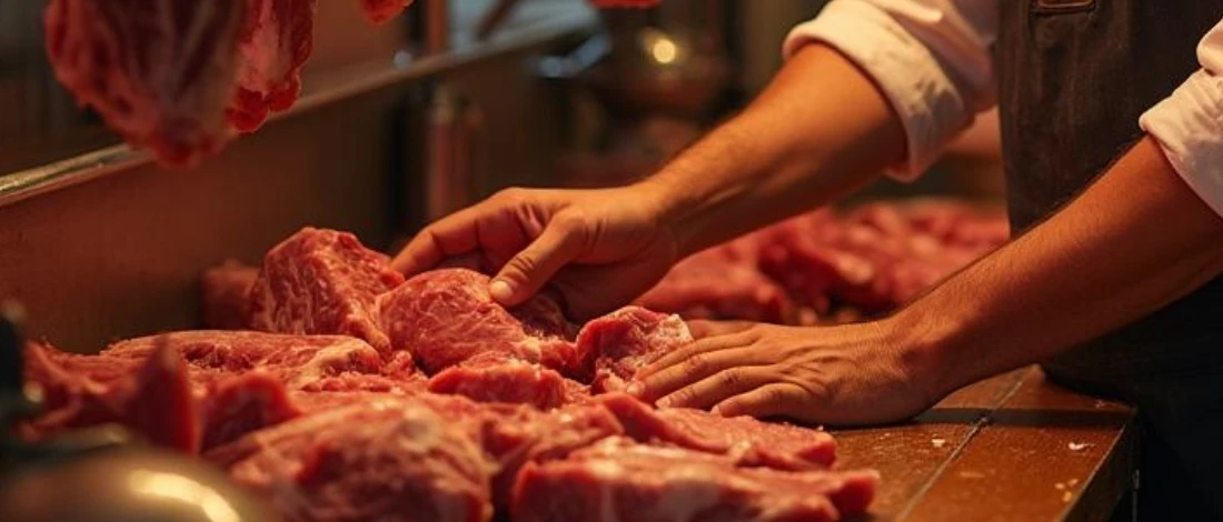 A freshly cut meat